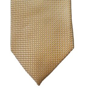 Michael Kors Silk Neck Tie Geometric Gold Yellow Blue Preppy Work Wedding Glam